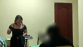 harassing the wet maid with big ass in lingerie