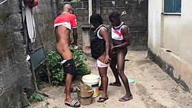 two brothers fuck stepmother by well