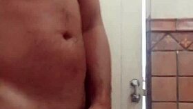 Soloboy enjoys bathroom masturbation session