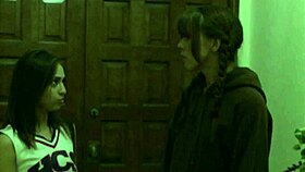 Amber Chase seduces young cheerleader Sara Luvv with lesbian licks