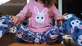 Hey, stepdaddy's teasing that petite asian teen's small tits and making her masturbate