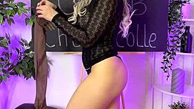 Wow! Sexy Milf in Coffee Nylon Stockings at Club