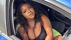 Ebony gets choked and fucked