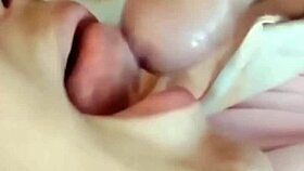 Amateur milf gives deepthroat blowjob in homemade video