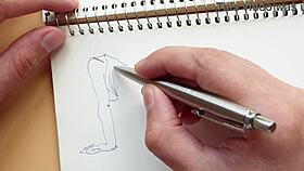 hey, check out this quick sketch of doggy-style foot fetish in my sketchbook