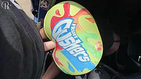 Ebony gets choked and fucked