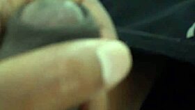 hey, i just masturbated my shaved cock in the restroom, cum everywhere close up!!