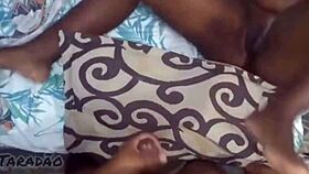 Ebony prostitute with big hairy tits gets a deepthroat facial in a casual encounter