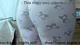 Teen in pajamas masturbates with toys showing camel toe