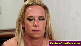 dick loving british milf gives pov blowjob and cumshot