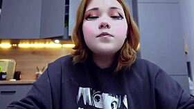 pretty alternative girl does a cute mugbang with her chubby friends.