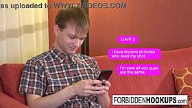 big boobed teen sucks step-brother's fat cock and gets facial