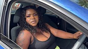 Ebony gets choked and fucked