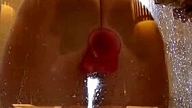 girl with juicy ass plays in shower with pink dick