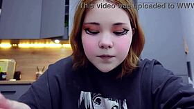 pretty alternative girl does a cute mugbang with her chubby friends.