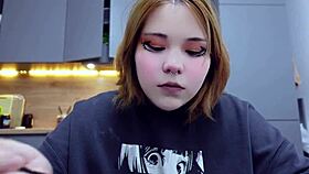 pretty alternative girl does a cute mugbang with her chubby friends.