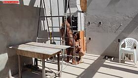 Sexy Brazilian girl at barbecue gets clothes ripped and takes dripping assfucking with big sausage