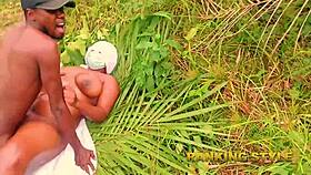 bbw enjoys forest fuck with big cock