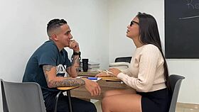 My best friend said, 'Let's study, but I'll teach you doggystyle on the big cock in the classroom.'