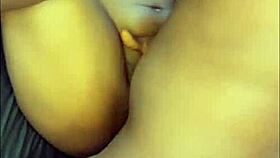 She masturbates and squirts before a steamy missionary creampie