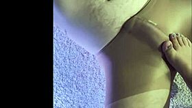 i make my husband wear my wet pantyhose while giving him a kinky footjob