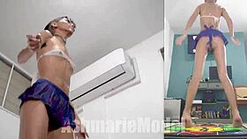 Dance Dance Revolution Turns Wild With Braless Upskirt and No Panties Latina Action