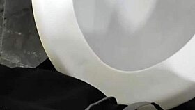 hey, i just masturbated my shaved cock in the restroom, cum everywhere close up!!