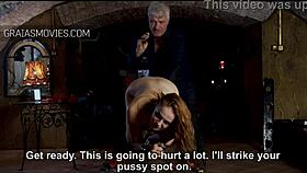 Russian Babe Screams On Extreme Whipping Bench Torture