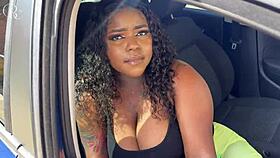 Ebony gets choked and fucked