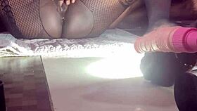 the blackpussy porn star fucks a sex machine with smooth operator