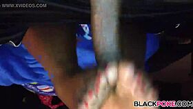 my ebony wife gives an amazing footjob with her toes