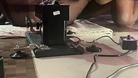 the blackpussy porn star fucks a sex machine with smooth operator