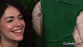 Spicy fuck doll intensely sucks cum after getting bukkake facial and cumshot in pov.