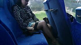 Hot European Mom Seduces Stranger with Huge Tits on Public Bus