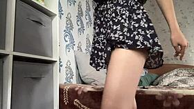 beauty alexa in mini skirt shows her ass!