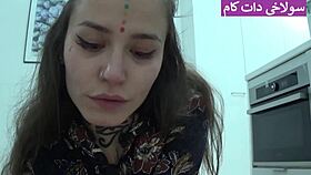 iranian girl straightens boyfriend's dick with sucking