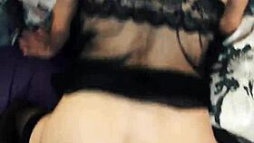 Is the sex graceful with this slender milf in fishnets?