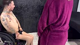 my first time riding dick on camera while husband watches wheelchair guy