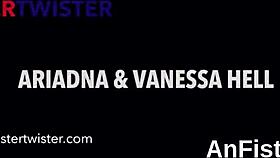 Spicy lesbian babes fisting tight anals and twats 😈