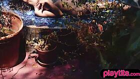 Petite Babe Strips Outdoors, Flaunting Perky Tits