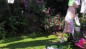 Sexy neighbor flaunts her big tits and ass