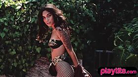 Petite Babe Strips Outdoors, Flaunting Perky Tits