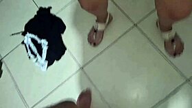 the stepson asks his stepmother for help so he can cum