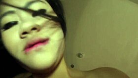 Tattooed Filipina struggles with big white cock