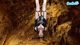 Hot teen in bat costume masturbates upside down on camsoda