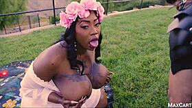 I, the black princess, lose my virginity to a handsome warrior with big tits worshiping