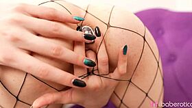 Solo Brunette Sireno Milana Rubs Shaved Pussy in Stunning 4K Close-Up.