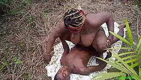 Sweet amateur bbw enjoys doggystyle in the bush