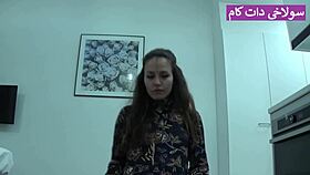 iranian girl straightens boyfriend's dick with sucking
