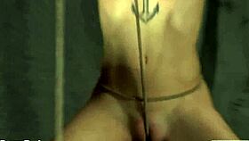 The fucking machine stretches her tight pussy in this sadomasochism session.